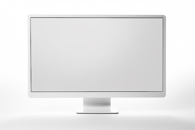 Vector pantalla de televisión televisión o monitor de pc computadora de escritorio delgada de alta definición aislada en blanco