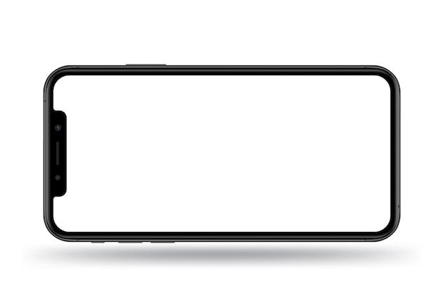 Vector pantalla transparente negro smartphone.