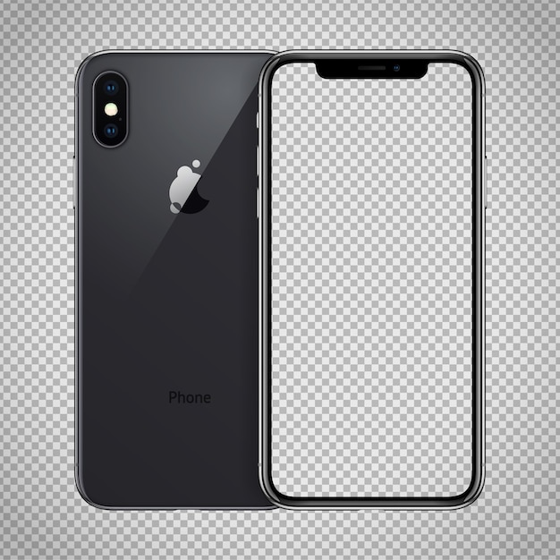 Vector pantalla transparente de smartphone negro