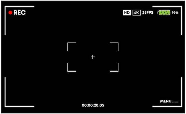 Pantalla vectorial del visor del marco de la cámara de la pantalla digital de la grabadora de video