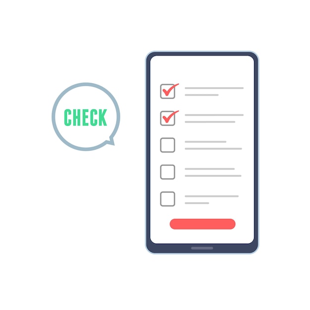 Vector pantalla de verificación del teléfono inteligente.