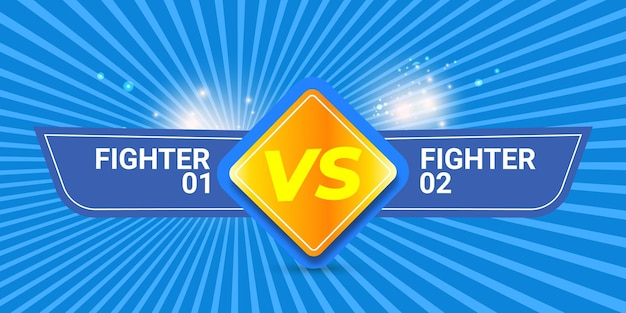 Pantalla versus vs para plantilla de diseño de banner de batalla o comparación