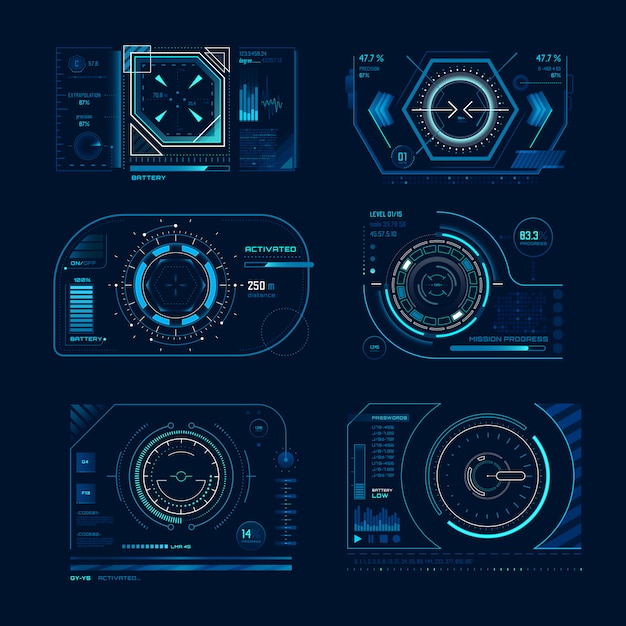 Vector pantalla virtual futurista