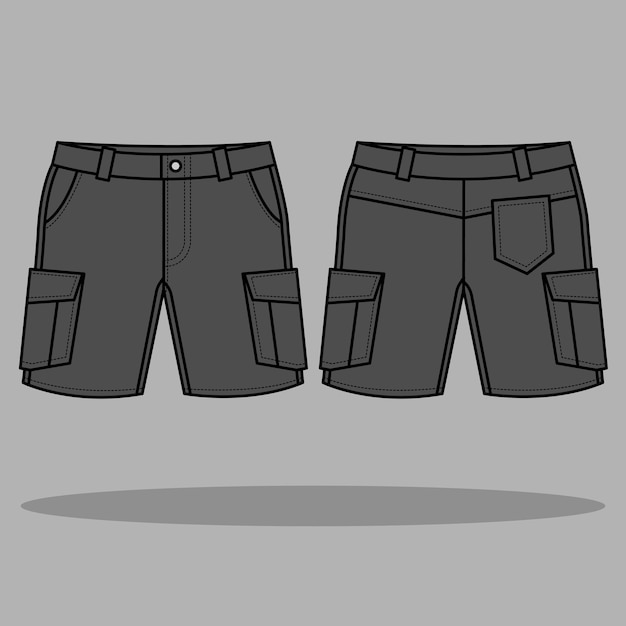 Pantalón corto cargo negro