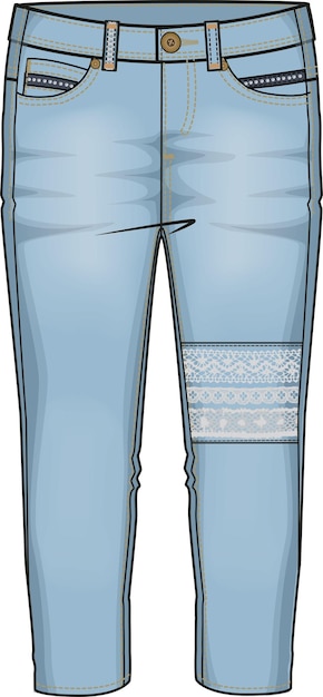 El pantalón de denim de las chicas VECTOR Ilustración