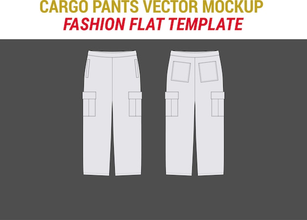 Pantalones de carga Ilustración de moda Joggers Pantalones técnicos Flat Mockup Hombres39s Mujer Fleece Jogger