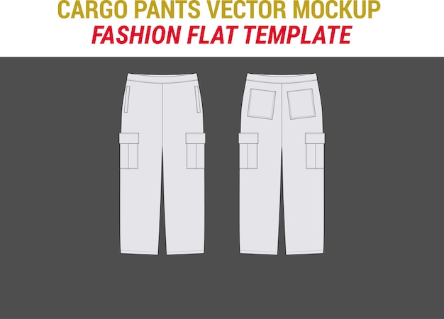 Vector pantalones de carga ilustración de moda joggers pantalones técnicos flat mockup hombres39s mujer fleece jogger