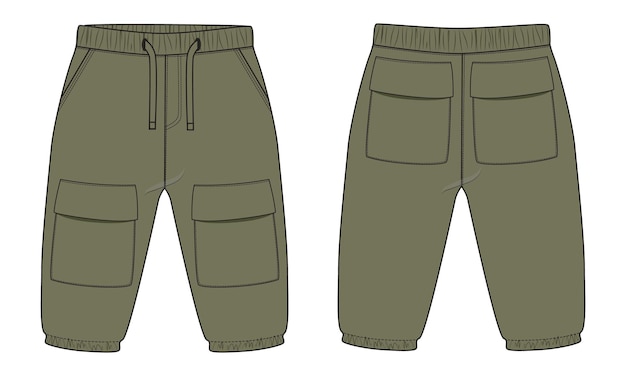 Vector pantalones de chándal para niños ilustración vectorial plantilla de color verde aislada sobre fondo blanco