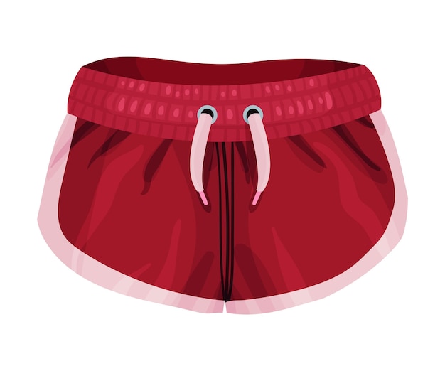 Pantalones cortos deportivos cortos elásticos masculinos aislados en una ilustración vectorial de fondo blanco
