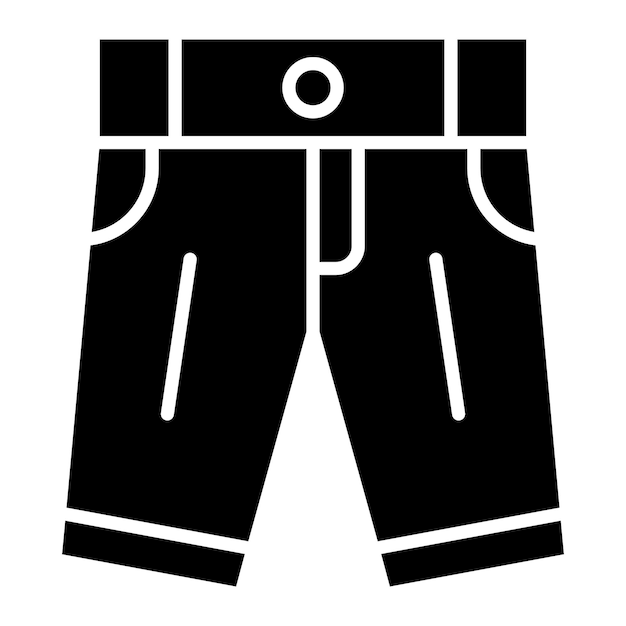 Pantalones cortos Glifo Ilustración negra sólida