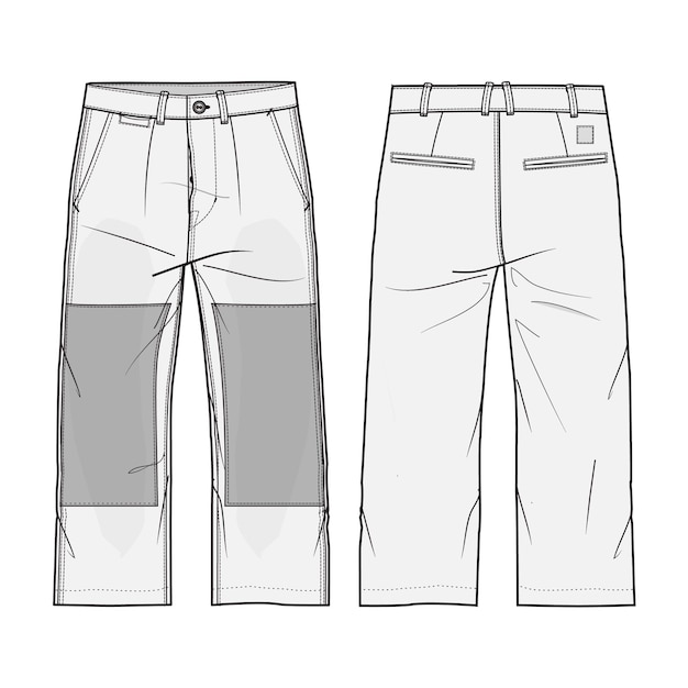 Pantalones dibujados a mano dibujo de tela de moda dibujo del contorno de la ilustración