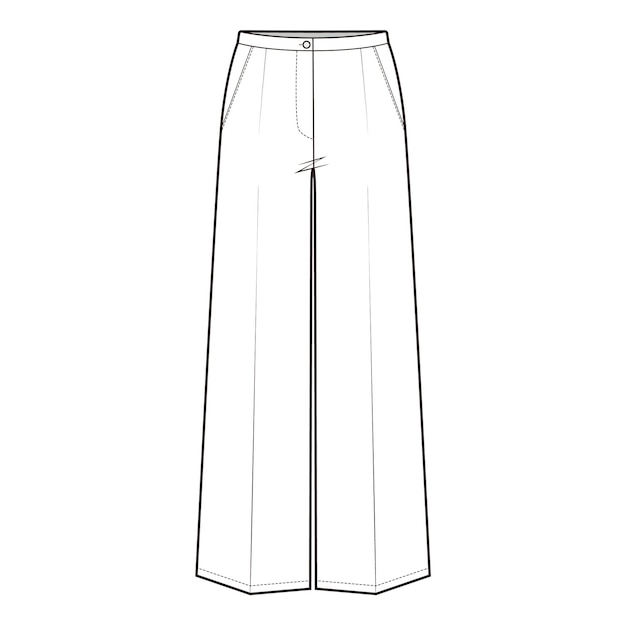 Pantalones holgados Pantalones Dibujo plano Moda Bocetos planos