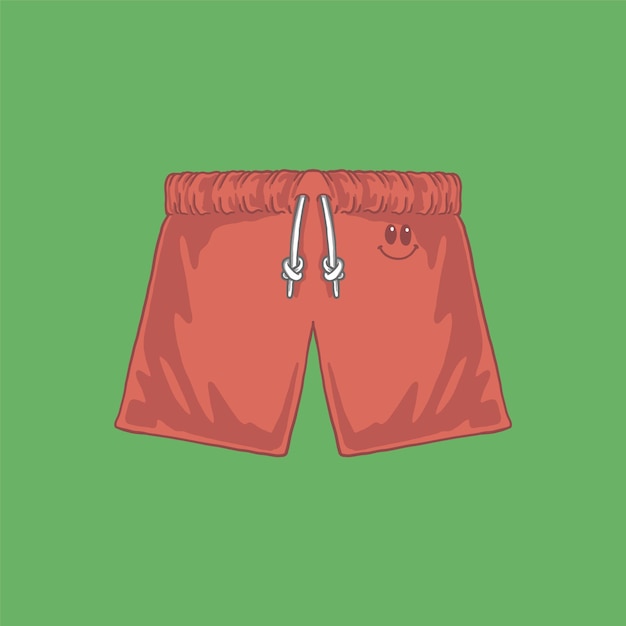 Vector pantalones de playa rojos lindos de dibujos animados