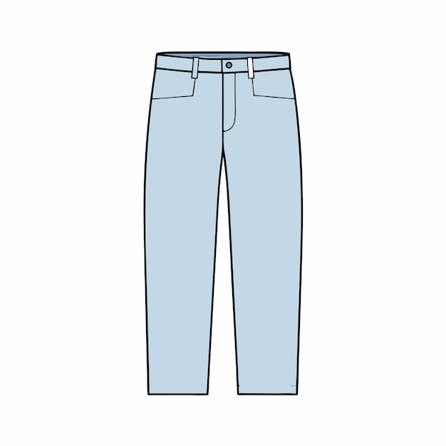 pantalones vaqueros clásicos con cinco bolsillos clip de ilustración vectorial