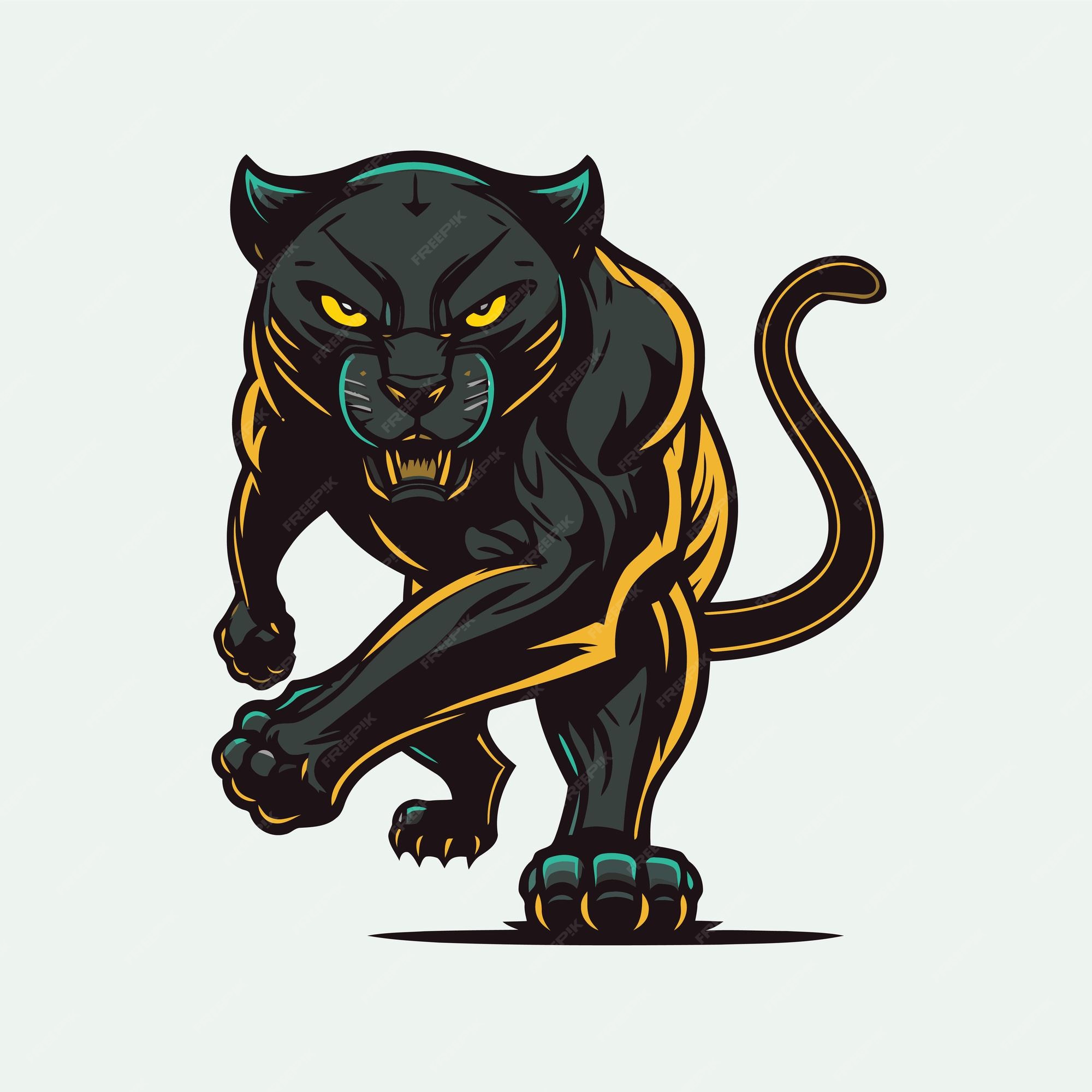 Pantera negra cara logo mascota icono animal salvaje carácter vector logo | Vector Premium Pantera negra cara logo mascota icono animal salvaje carácter vector logo | Vector Premium