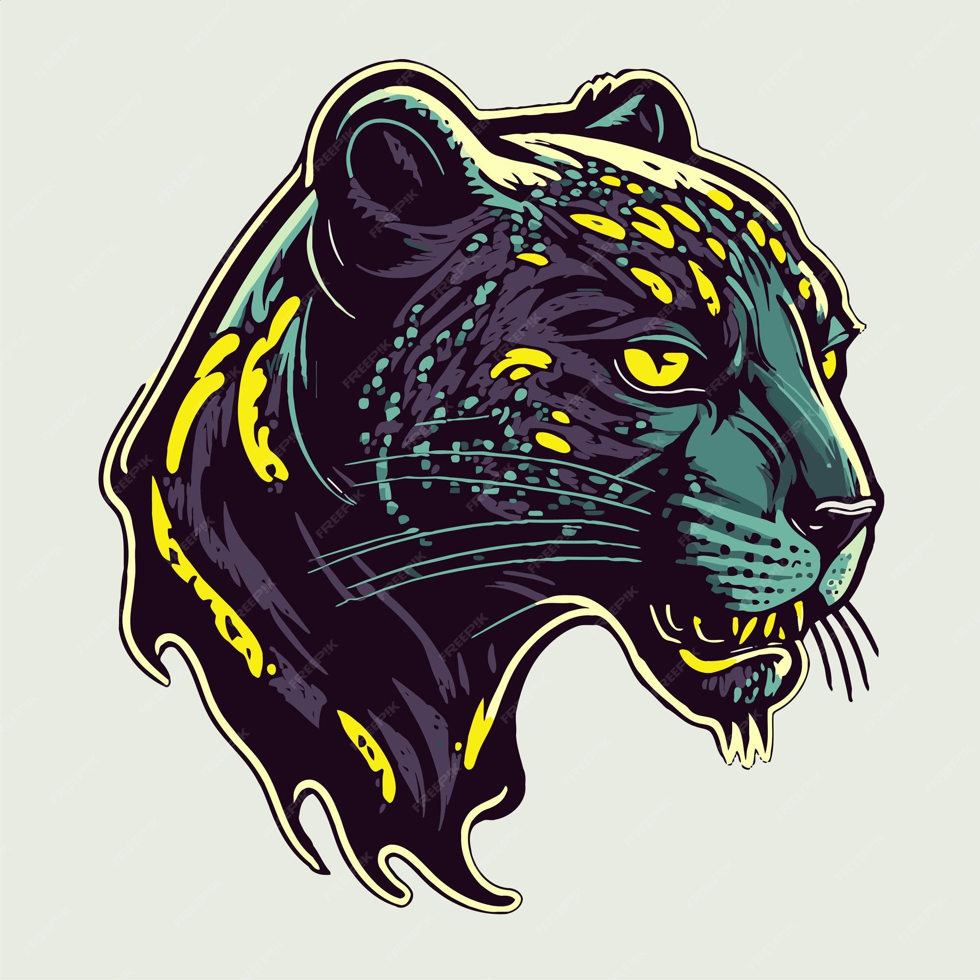 Pantera negra cara logo mascota icono animal salvaje carácter vector logo | Vector Premium Pantera negra cara logo mascota icono animal salvaje carácter vector logo | Vector Premium