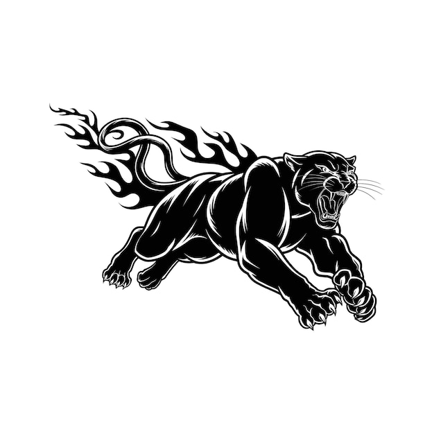 La Pantera Negra corre con las llamas