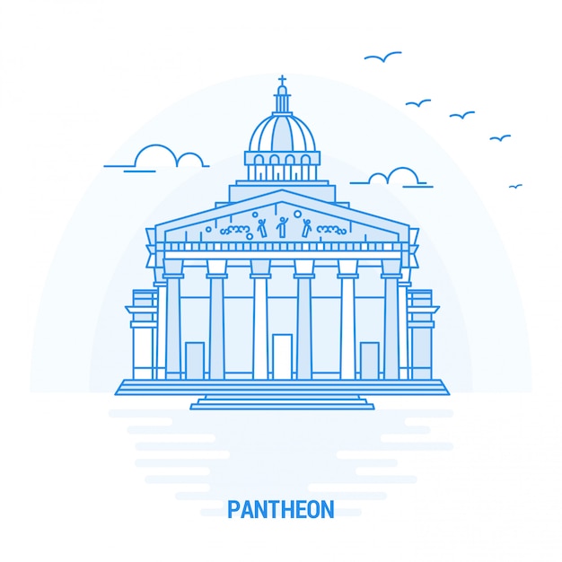 Vector pantheon blue landmark