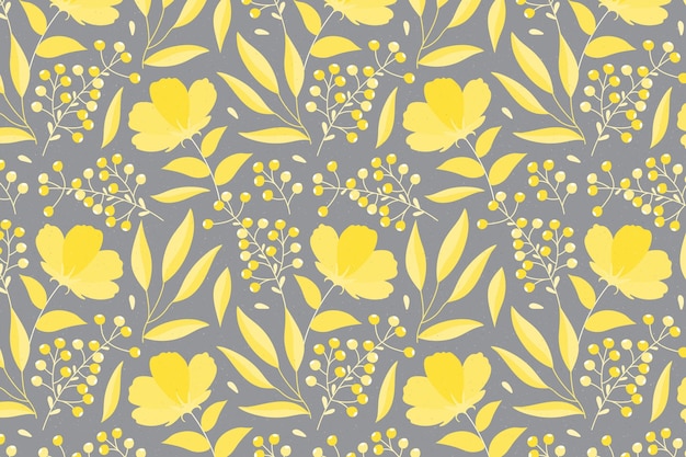 Pantone 2021 fondo floral dibujado a mano