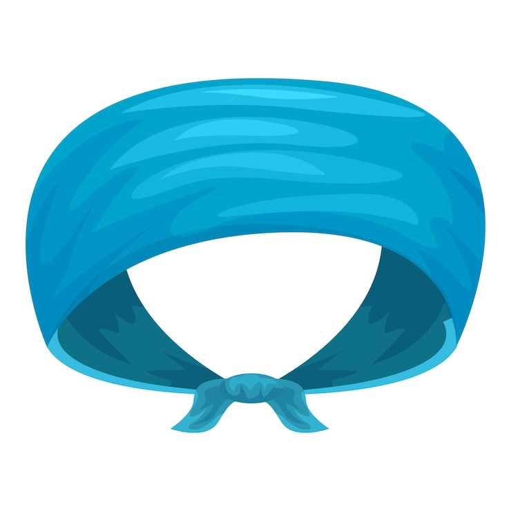 Vector pañuelo de cabeza de bandana azul accesorio de moda tela anudada