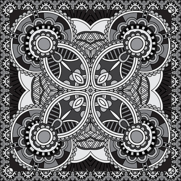 Pañuelo paisley floral ornamental gris