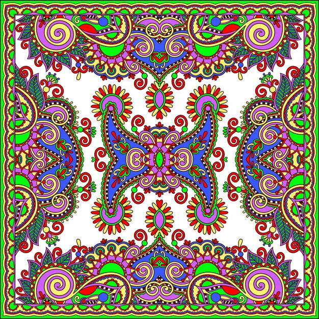 Pañuelo paisley floral ornamental tradicional