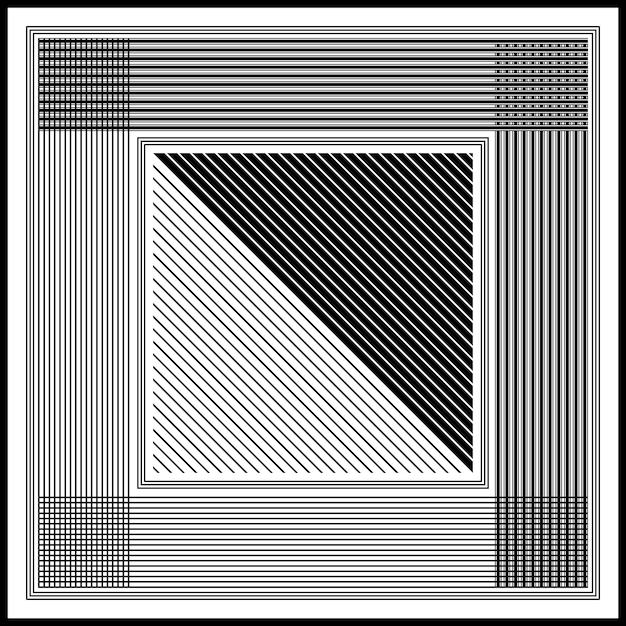 pañuelo de patrón de rayas monocromáticas abstractas