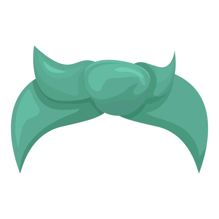 Vector pañuelo verde retro para la mujer atado alrededor de la cabeza para la belleza y el estilo