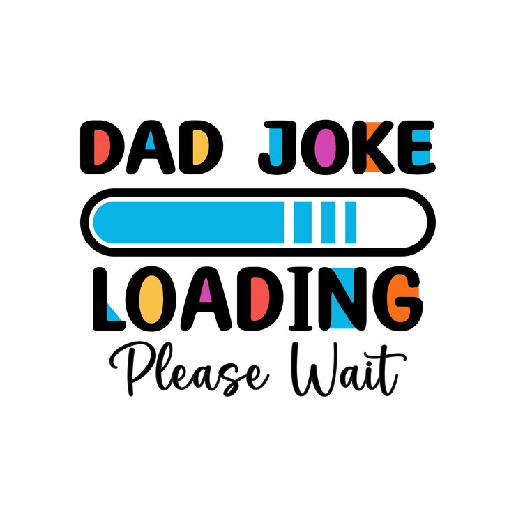 Vector papá bromas cargando por favor espere tipografía diseño vectorial divertido papá citas diseño de camiseta