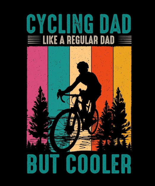 Papá ciclista como un papá normal pero un diseño de camiseta de bicicleta más fresco