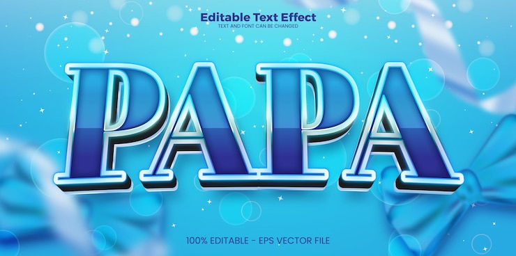Vector papa efecto de texto editable en estilo de tendencia moderna