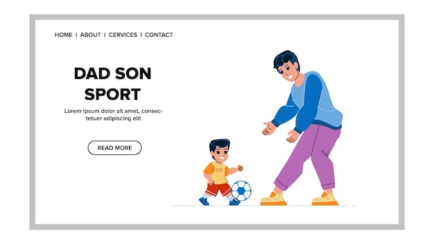 Papá hijo deporte vector