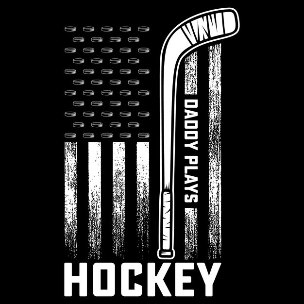 Papá juega al hockey diseño de camisetas
