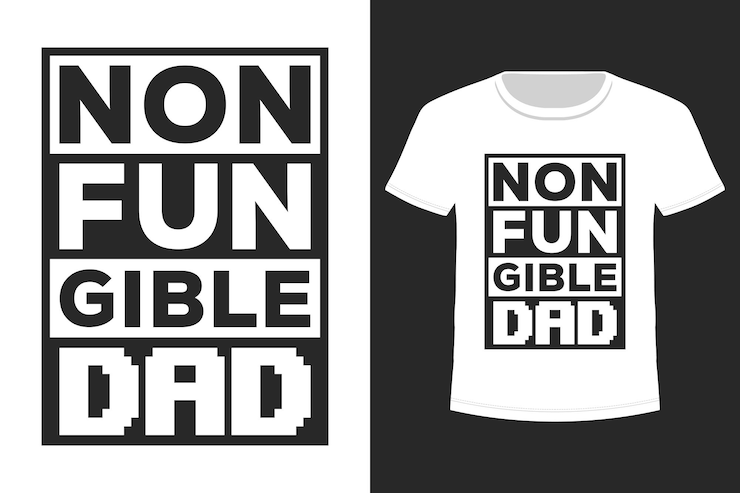 Vector papá no fungible diseño de camiseta de tipografía nft divertida criptomoneda vectorial