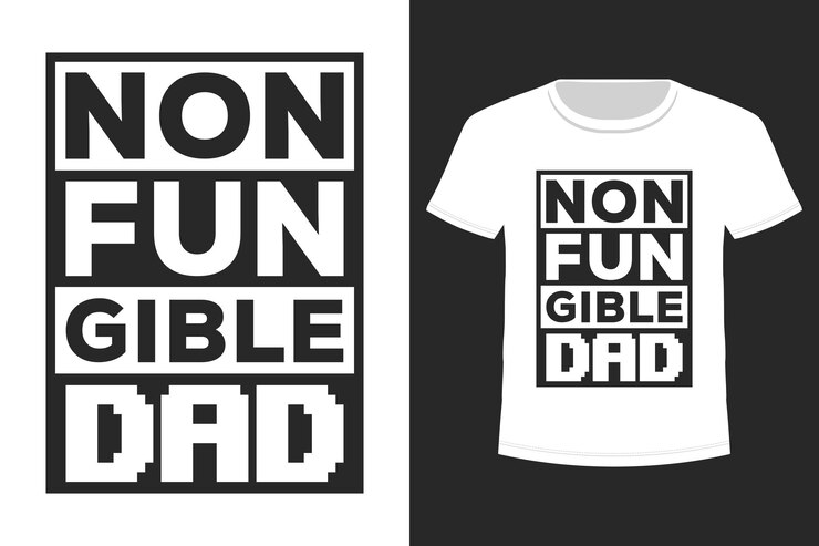 Papá no fungible Diseño de camiseta de tipografía NFT divertida Criptomoneda vectorial