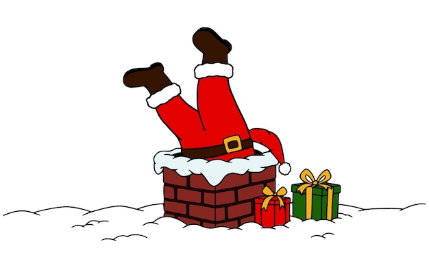 Papá Noel atrapado en la chimenea