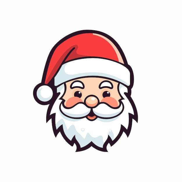 Vector papá noel con barba blanca de color vector