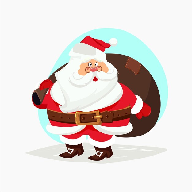 Papá Noel con la bolsa de regalos de Navidad