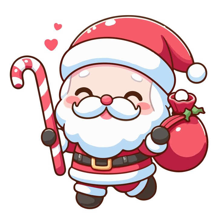 un Papá Noel con una bolsa de regalos y un sombrero de Papá Noel