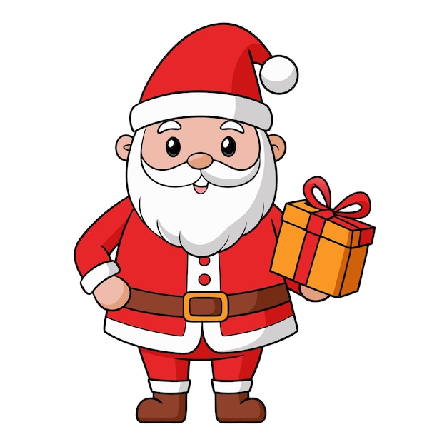 Papá Noel con una caja de regalos