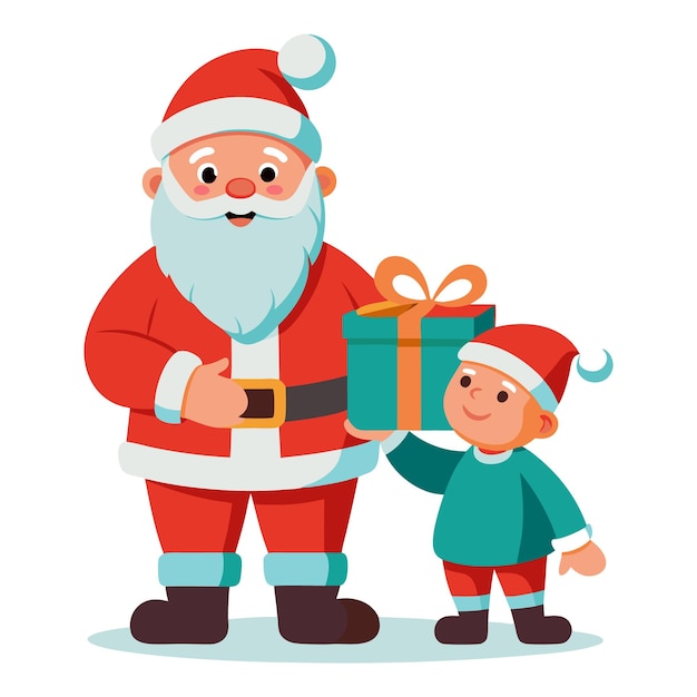 Papá Noel con una caja de regalos