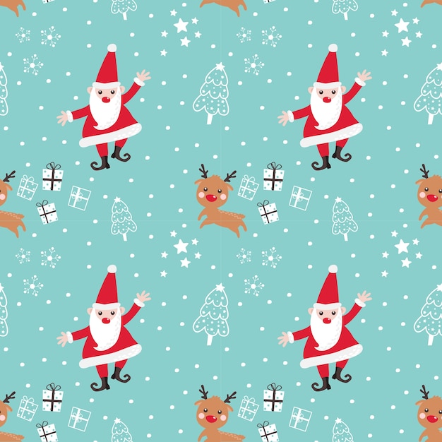Papá Noel sin costura y reno