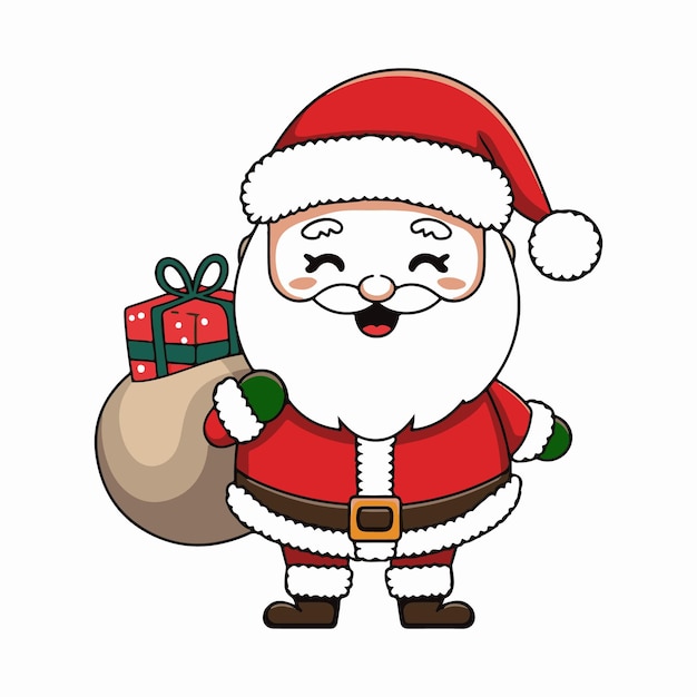 Un Papá Noel está montando un trineo con renos en él