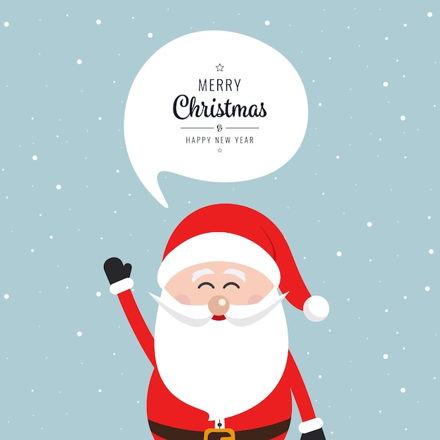 Papá Noel feliz discurso de Navidad burbuja nieve fondo