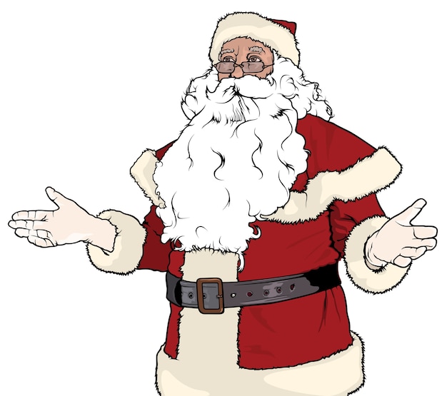 Papá Noel gesticulando bienvenido