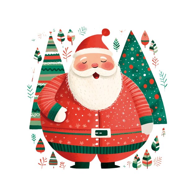 Vector papá noel gordo vector clipart