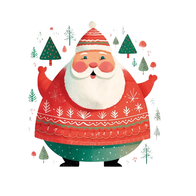 Vector papá noel gordo vector clipart