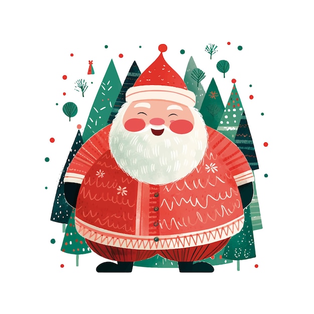 Vector papá noel gordo vector clipart