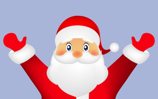 Papá Noel en una ilustración de vector de fondo blanco
