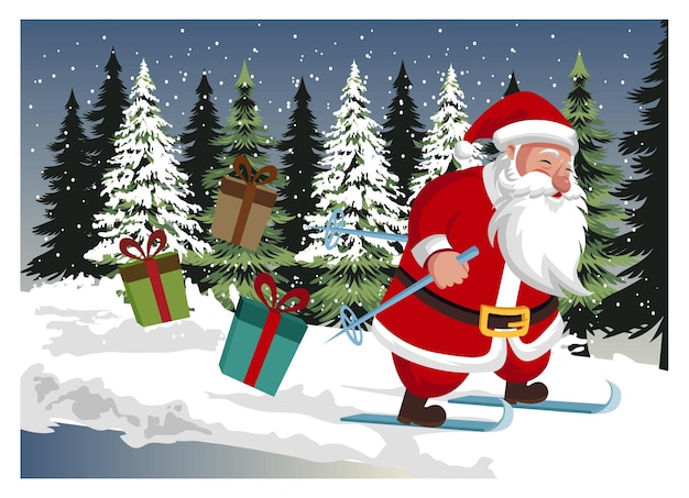 PAPÁ NOEL JUEGA EN LA NIEVE
